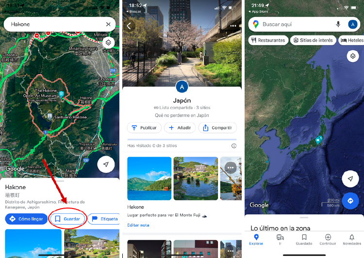 Google Maps te mostrará de un solo vistazo todos tus marcadores en el mapa