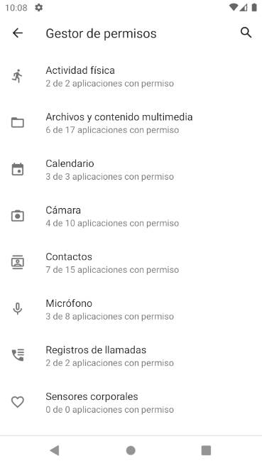 Android - Gestión de permisos de apps