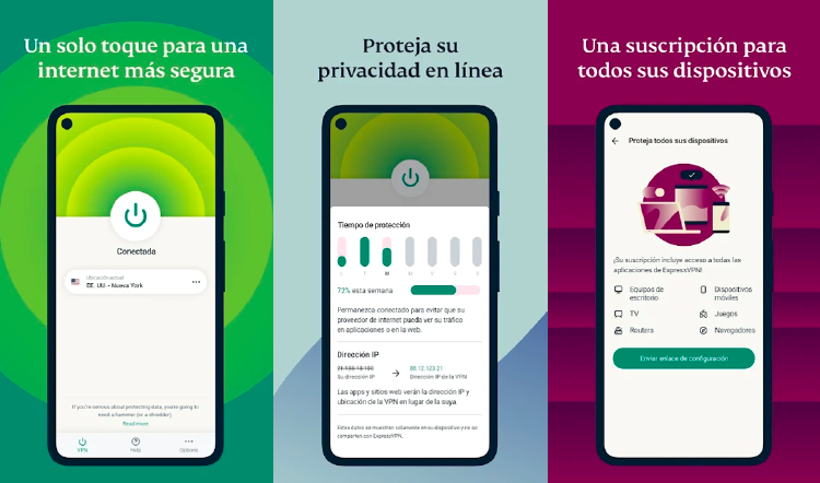 ExpressVPN es muy intuitiva y es la más rápida del mercado.