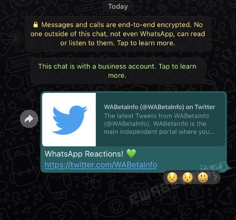 En próximas actualizaciones, Whatsapp permitirá reaccionar a mensajes a través de emoticonos. En próximas actualizaciones, Whatsapp permitirá reaccionar a mensajes a través de emoticonos.