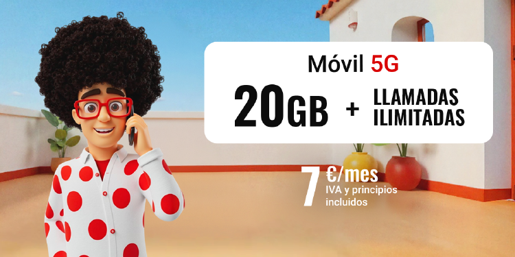 Móvil 20GB + llamadas ilimitadas por 7€ al mes Móvil 20GB + llamadas ilimitadas por 7€ al mes