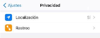 Opciones privacidad iOS - Localización rastreo