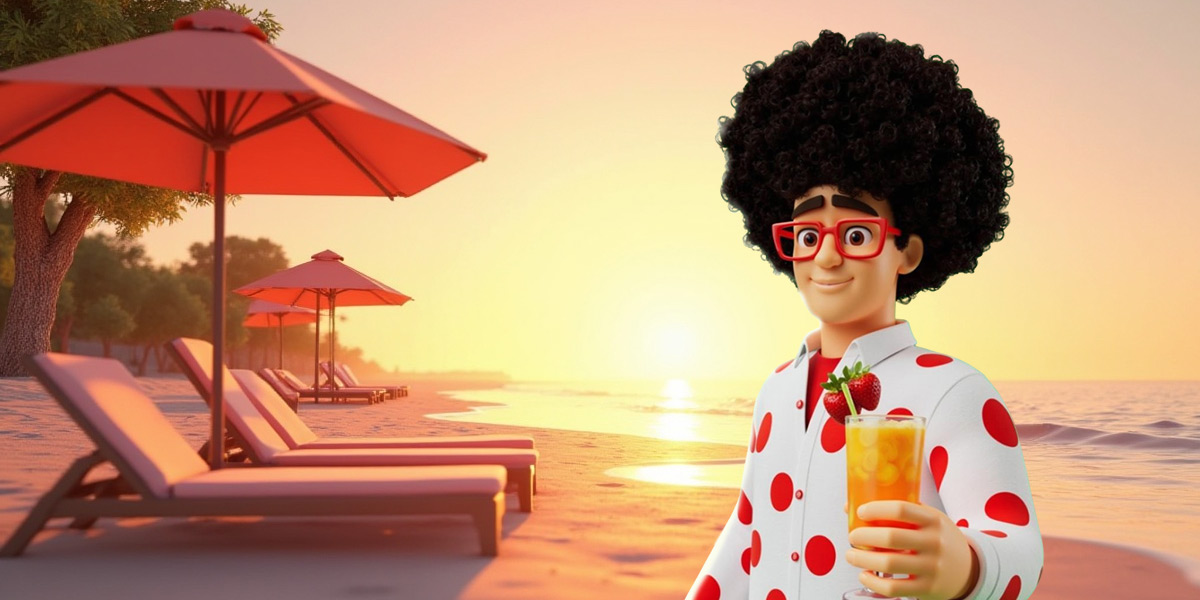 Pepe en verano, en la playa, sin preocupaciones.