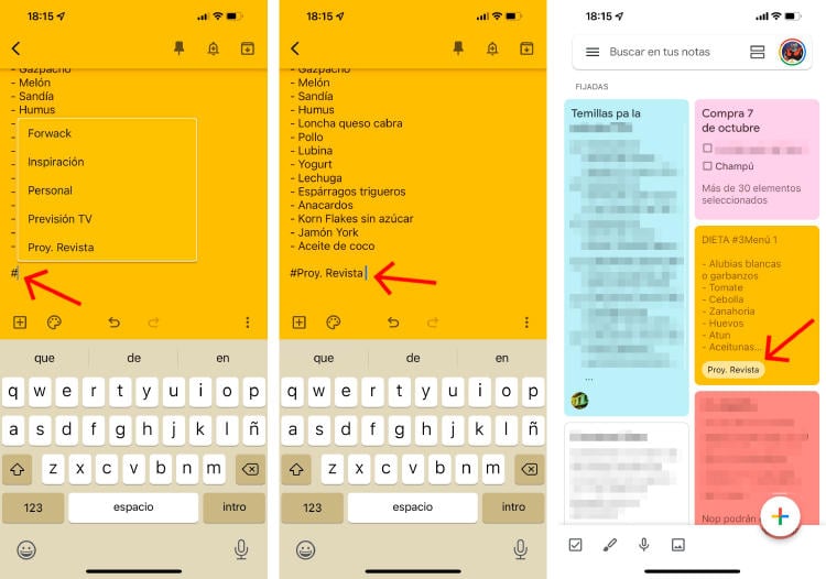 Organiza tus notas a través de hashtags. Organiza tus notas a través de hashtags.