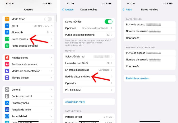 Modifica las APN de tu iPhone.