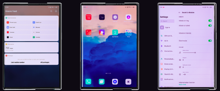 Oppo X 2021 con pantalla enrollable. Oppo X 2021 con pantalla enrollable.