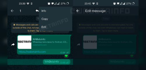 Por fin podremos editar mensajes ya enviados en WhatsApp. Por fin podremos editar mensajes ya enviados en WhatsApp.