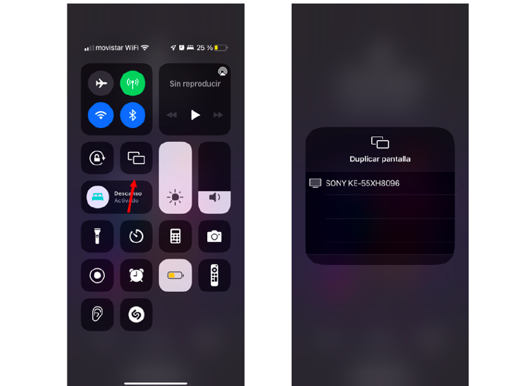 Para duplicar la pantalla en iOS sólo hay que apretar un botón.