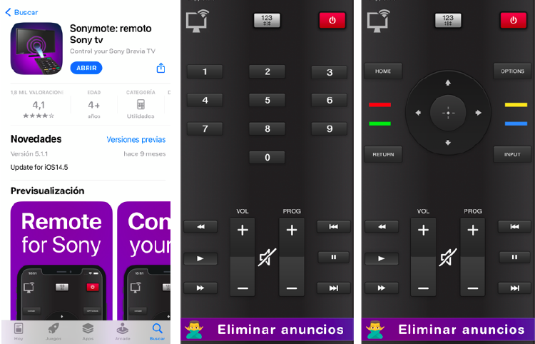 SONYmote es una de las aplicaciones mejor valoradas de la AppStore y es exclusivo para televisores SONY.