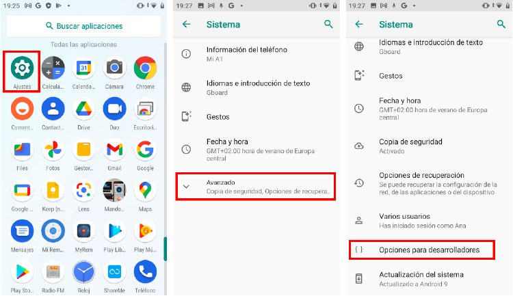 Necesitaremos activar las opciones para desarrolladores dentro de los ajustes de nuestro teléfono. Necesitaremos activar las opciones para desarrolladores dentro de los ajustes de nuestro teléfono.