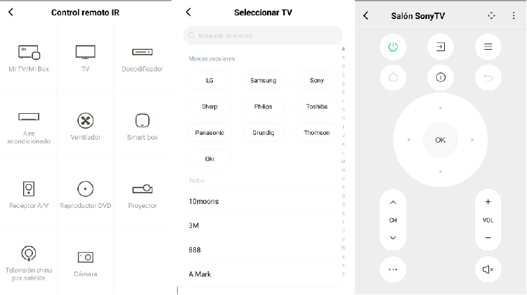 Mi Remote permite controlar aires acondicionados, cámaras y ventiladores, además de tu televisión. Mi Remote permite controlar aires acondicionados, cámaras y ventiladores, además de tu televisión.