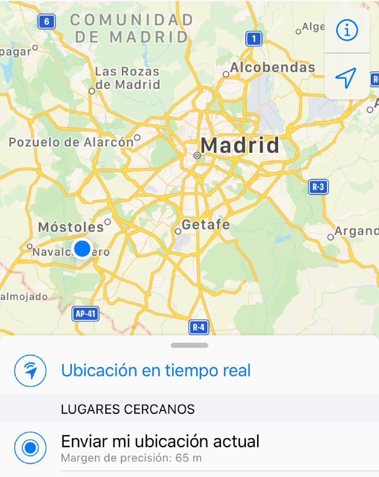 Comparte tu ubicación GPS.