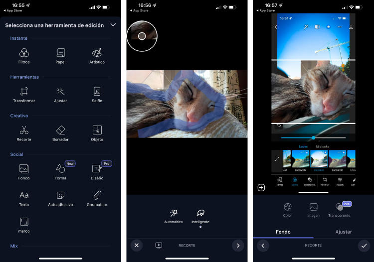 Editor de LightX. Editor de LightX.