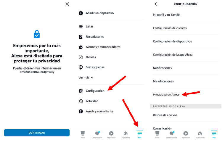 Podremos cambiar la configuración de privacidad de Alexa desde su app.